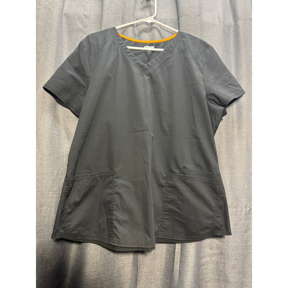 Scrubstar Premium Scrubwear Top V-Neck Short Sleeve Pockets Black‎ XL